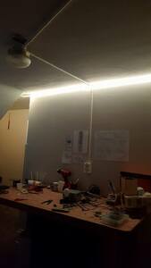 LED strip over the bench