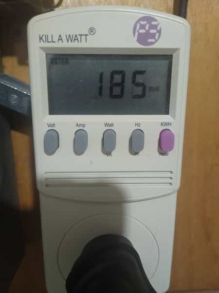 power consumption before: 185W