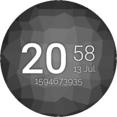A screen recording of my watch, displaying normal time as well as unix time